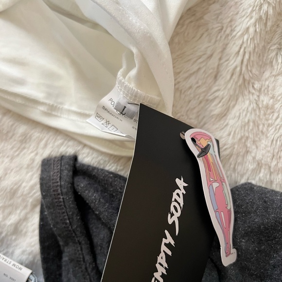 White Empty Soda Cross Halter Top - Picture 3 of 5